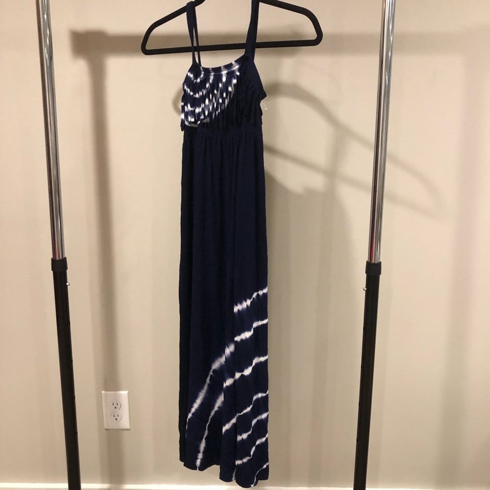 Justice girl’s maxi dress tie dye navy/white
